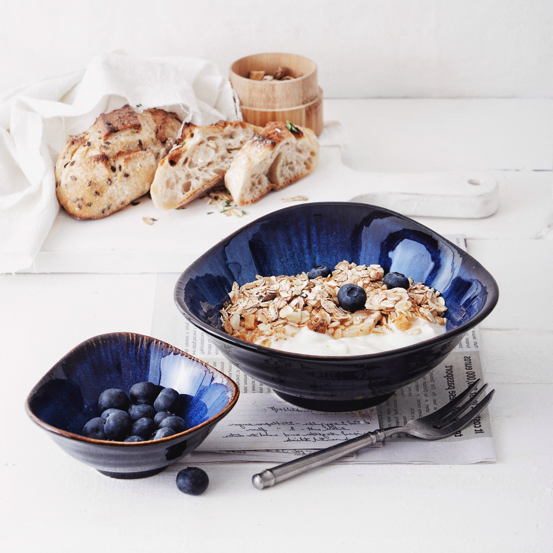 Assiettes bleues en porcelaine Chic O'de | Boules