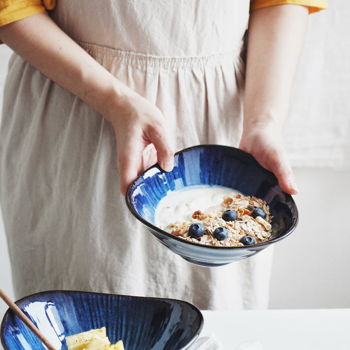 Assiettes bleues en porcelaine Chic O'de | Boules