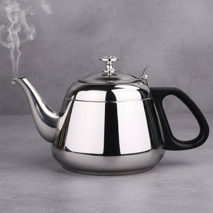 The Arc Stainless Steel Teapot, 1L – polished modern metal teapot with spout and handle