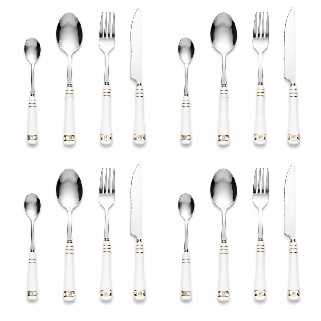 Heritage Gold 16-piece white cutlery set for four