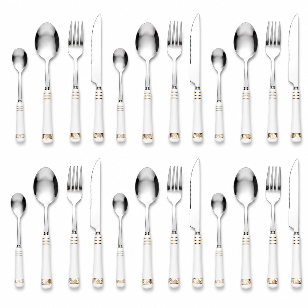 Heritage Gold 24-piece white cutlery set for six