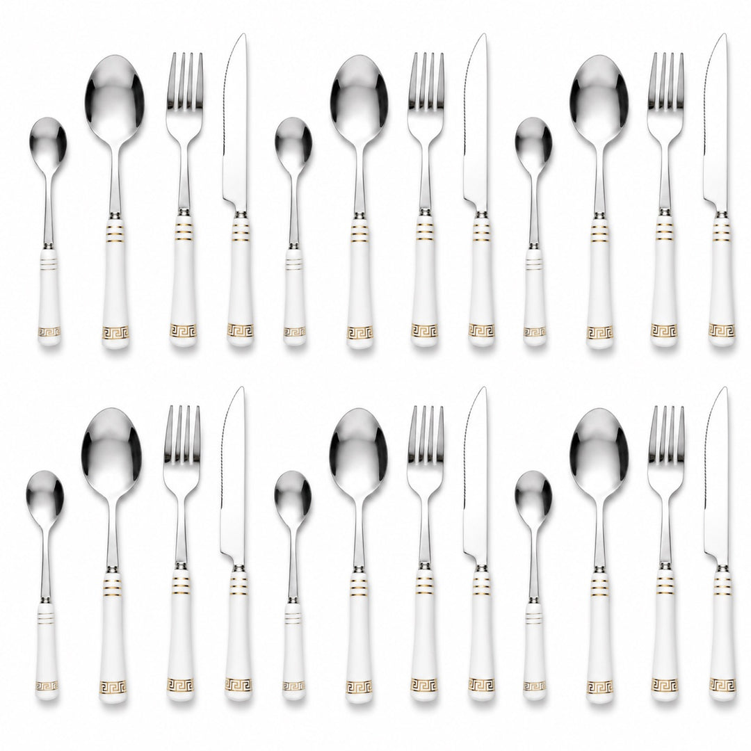Heritage Gold 24-piece white cutlery set for six