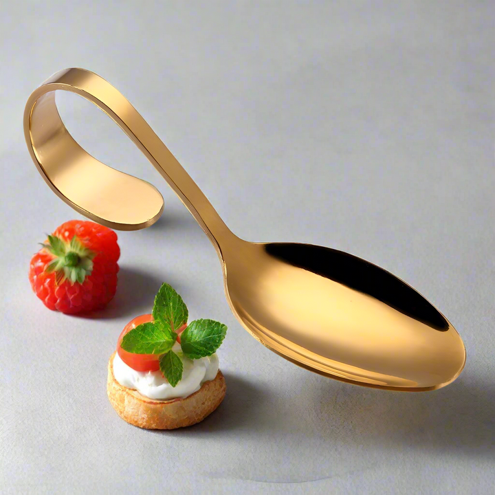 Luxe Curvy Stainless Steel Small Canapés Spoons