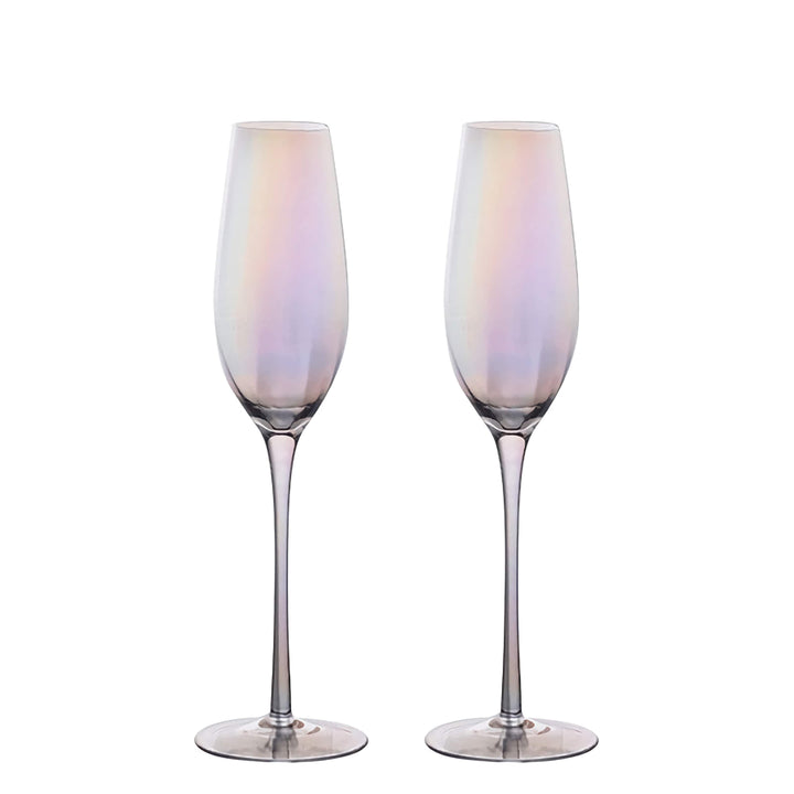 Luxe Hues Crystal Champagne Glasses - Set of Two