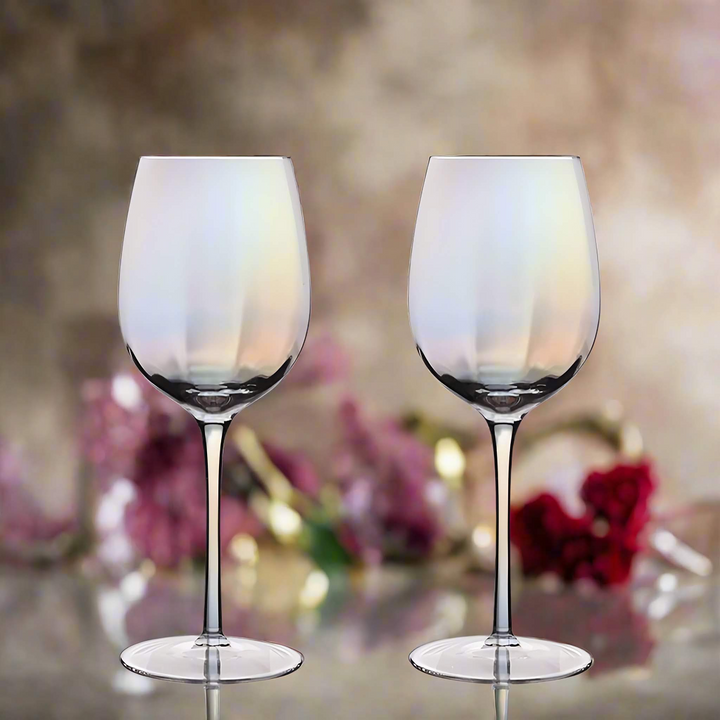 KitchBoom Two Wine Glasses floral background