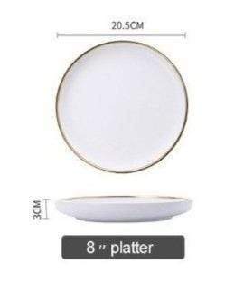 Elegance Blanche Ceramic Plates and Bowls - KitchBoom