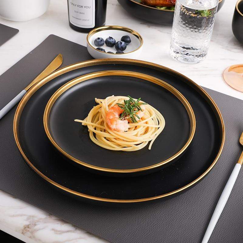 Elegance Noir Ceramic Plates and Bowls – KitchBoom