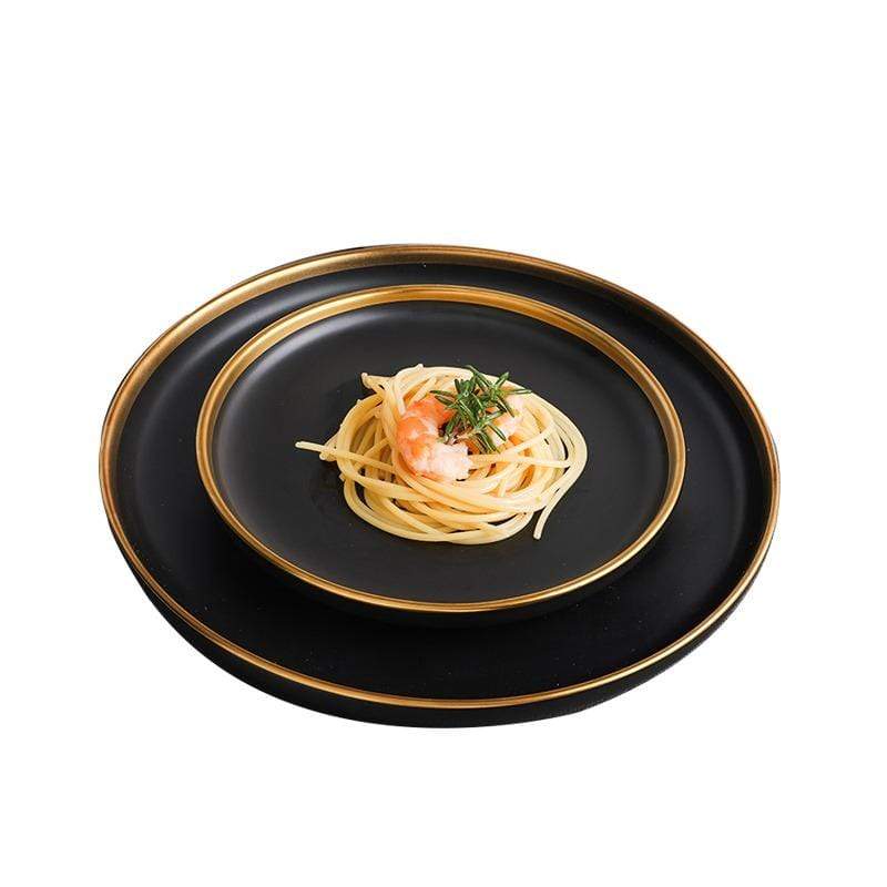 Elegance Noir Ceramic Plates and Bowls - KitchBoom