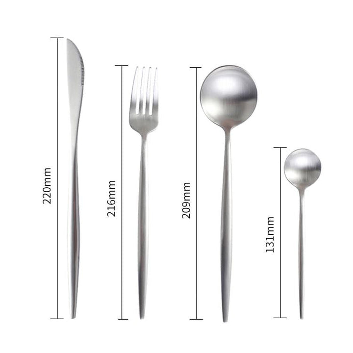 Essential Luxury Silver Cutlery Set - 24 Piece - KitchBoom