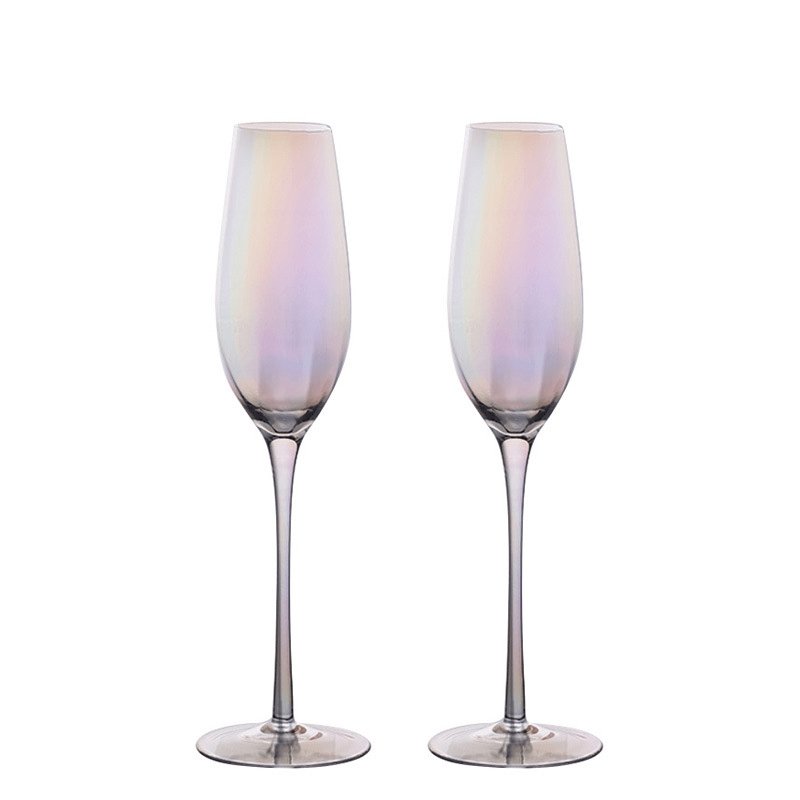 Luxe Hues Crystal Champagne Glasses - Set of Two - KitchBoom