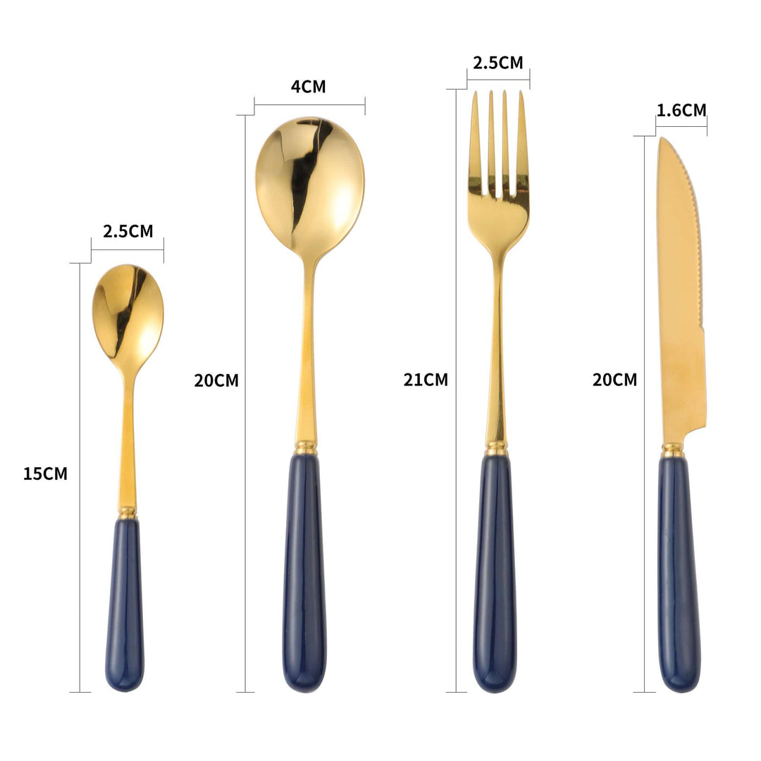 The Amber Cutlery Set - Navy Blue | KitchBoom.