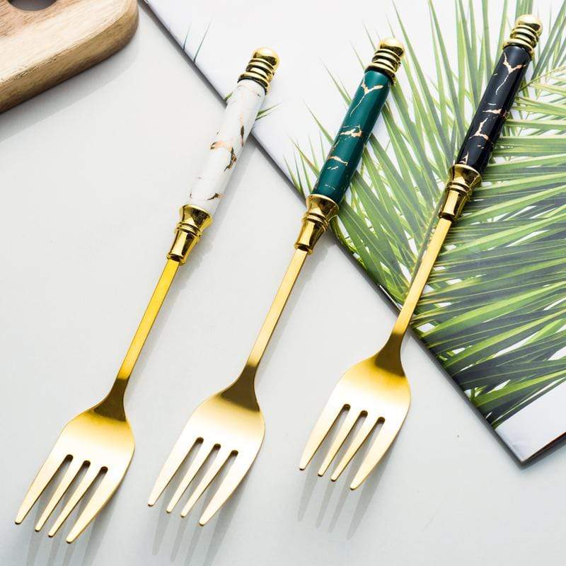 The British Luxury Marble Cutlery Set - 5 Pieces - 3 Colours | KitchBoom.