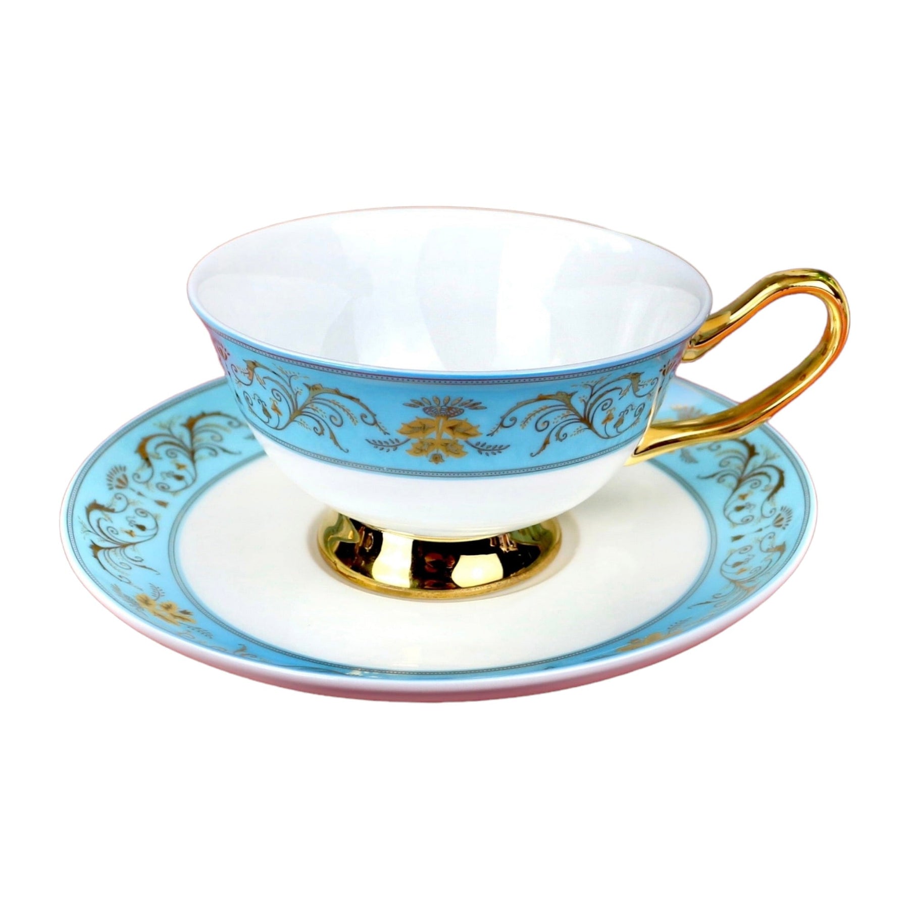 Türkis Poetry Bone China Teetasse und Untertasse